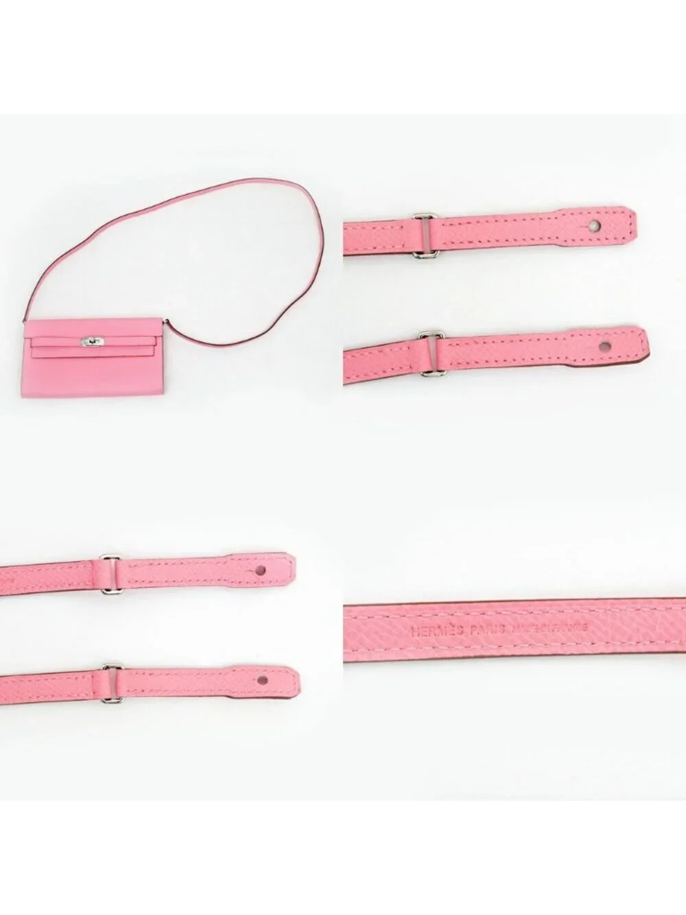 Hermes Kelly Wallet Long to Go Rose Confetti Silver Epsom Leather